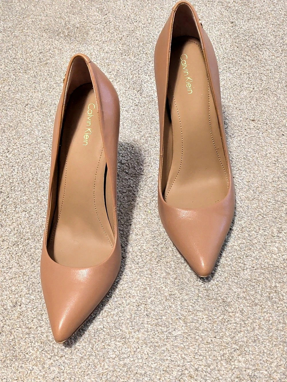 Calvin Klein Gayle Pump Pointed Toe Heels in Brown
